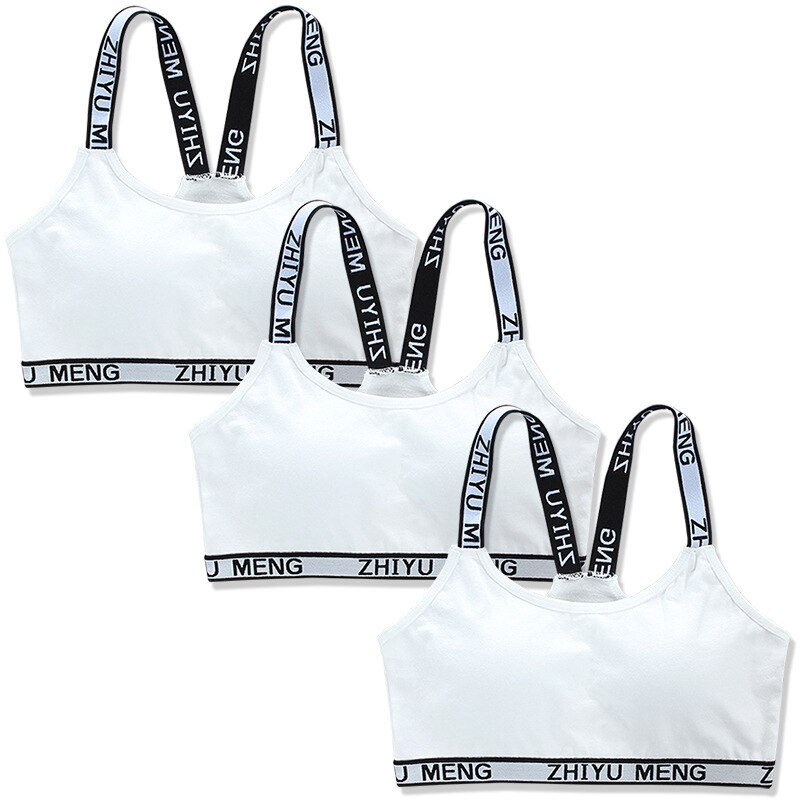 3pc bh tienermeisjes trainingsbeha's sling linnen beha jong meisje brief kinderen buis top onderwerp voor tiener vest lingerie 9 11: Set van  d 3 bh's