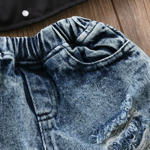 Emmababy, pantalones de mezclilla a la para niños y niñas, pantalones elásticos, pantalones vaqueros rasgados, Ropa para Niñas bebés 1-5T
