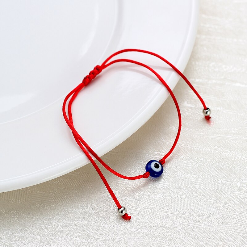 Mal de ojo azul amuletos contra el mal de ojo pulsera de cordel rojo hilo cuerda pulsera para Mujeres Hombres joyería de mal de ojo EY4704