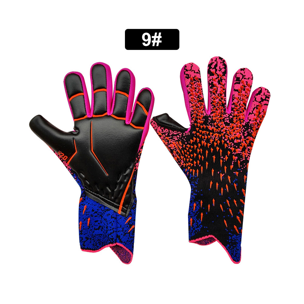 Professionele Voetbal Keeper Voetbal Handschoenen Anti-Slip Dikker Voetbal Keeper Handschoenen Vinger Bescherming Handschoenen Voetbal Equipmen: Bordeaux