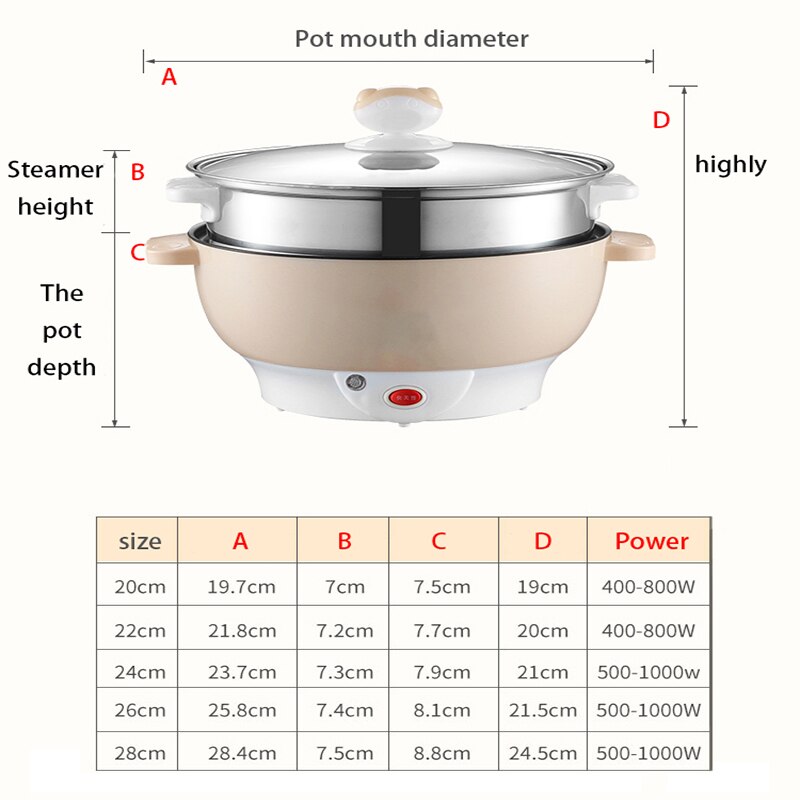 Electric wok multi-functional household pot dormitory dormitory student pot small electric rice cooker mini electric cooking pot