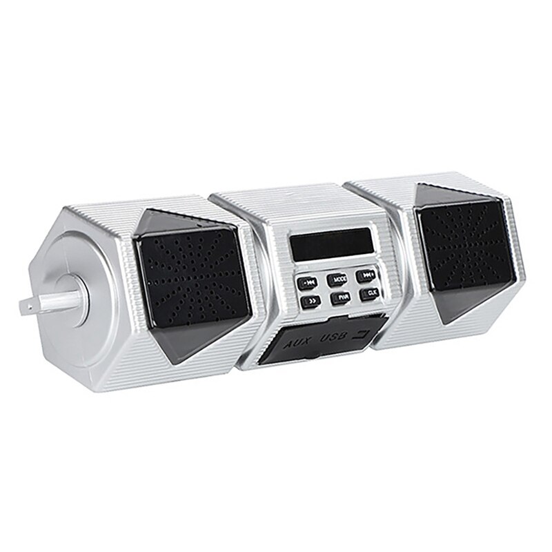 Waterproof Motorcycle Stereo Speakers Audio System Bluetooth Amplifier Radio USB FM Radio MP3 Player: Silver