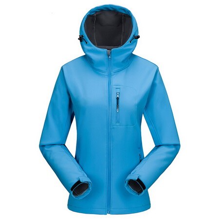 LoClimb Outdoor Camping Hiking Female Jackets Fleece Softshell Waterproof Women's Windbreaker Trekking Ski Sport Jacket,AW098: women sky blue / Asian M 155