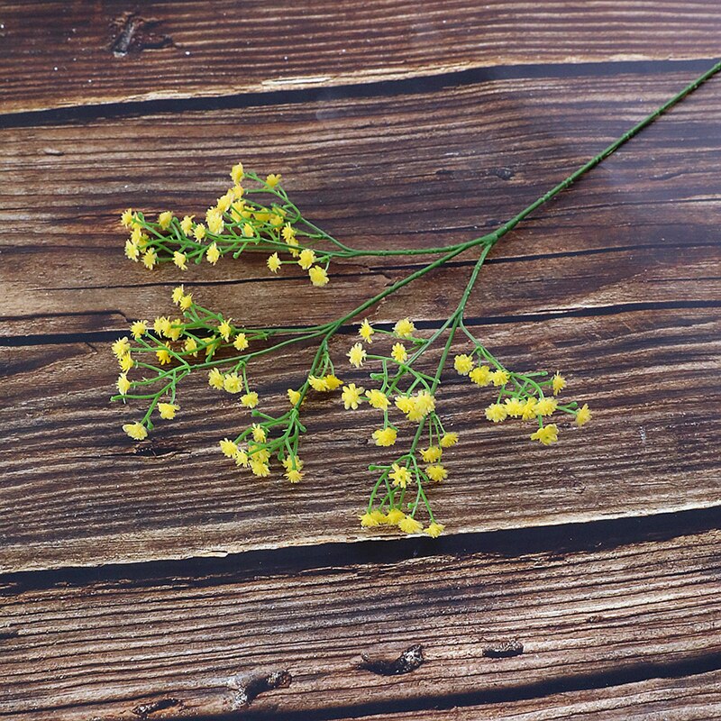 Gypsophila Kunstbloemen Baby 'S Adem Nep Bloemen Lange Bouquet Siliconen Plant Thuis Bruiloft Decoratie Herfst: Yellow