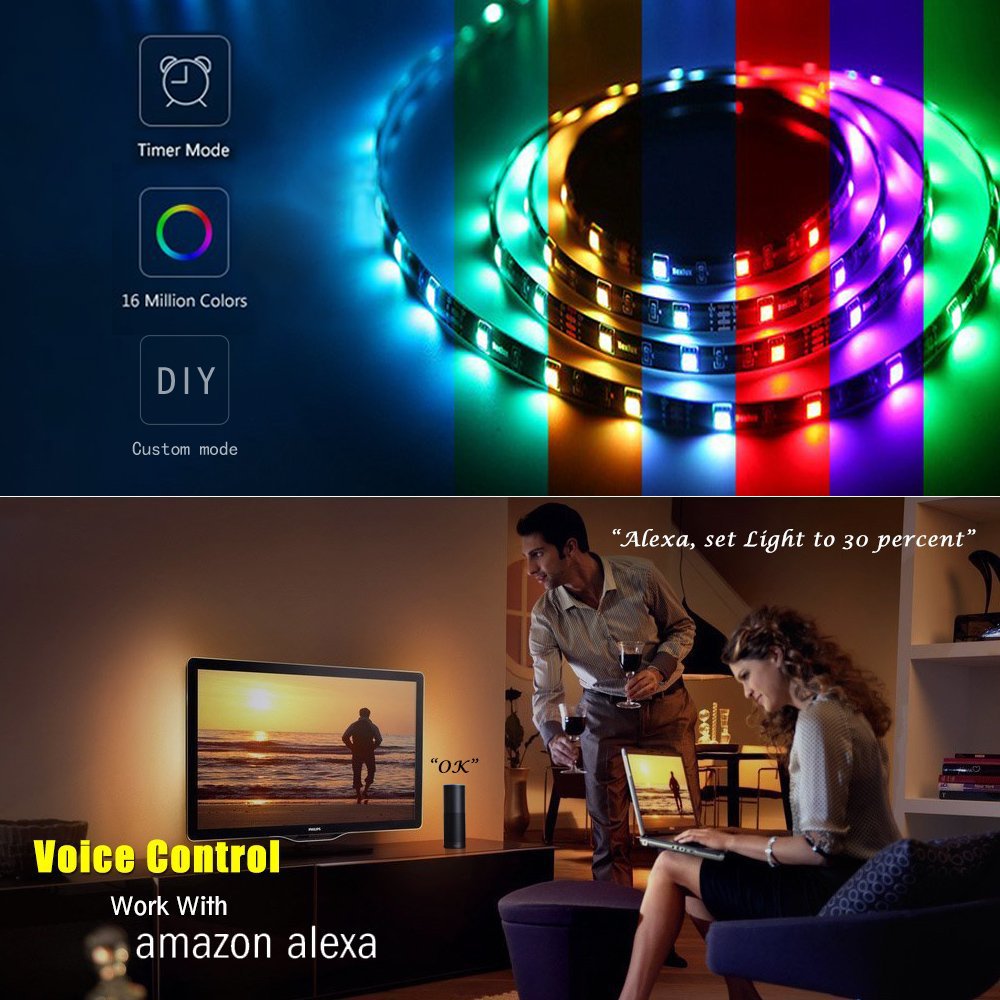 Tuya Smart Home Automation Smart Home LED-Licht Streifen Dimmbar Wasserdicht Flexible RGB Streifen Lichter Arbeitet mit Alexa Google Hause