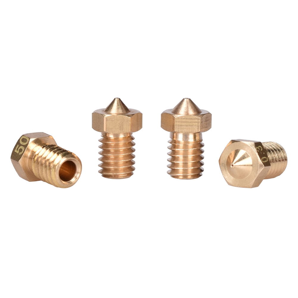 3D printer Ectruder 3D V6&V5 J-Head M6 brass nozzle extruder nozzles 0.2/0.25/0.3/0.4/0.5/0.6/0.8/1.0 mm For 3.0MM supplies