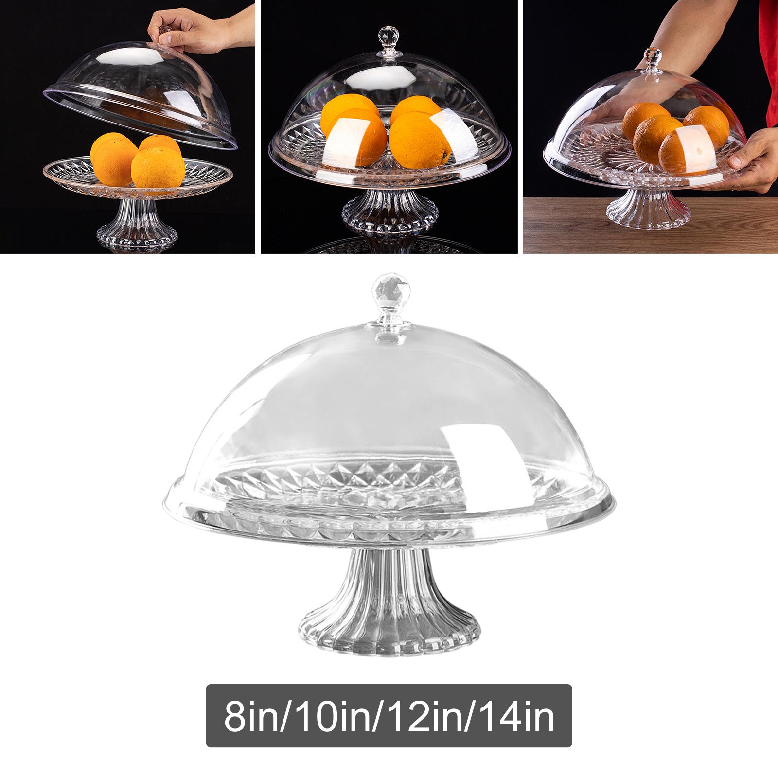 Tårtfat med lock, hållbart tårtfat, snacks, förtjockat, transparent, bärbart, dammtätt tårtställ för festivalkök