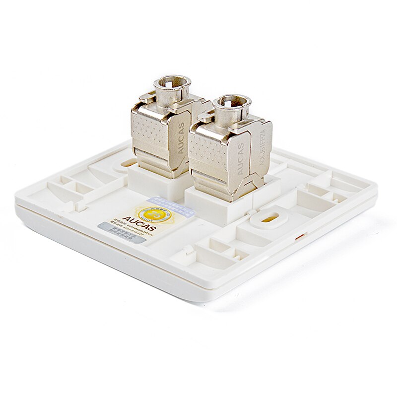 Aucus 4 pçs/lote 2 porta keystone placa de parede faceplate rj45 rj11 modular face placa tomada rj45 parede painel tomada branco pc 86cm