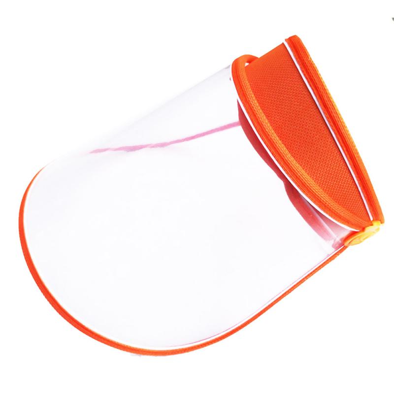 Women Summer Sun Protection Ultraviolet Sun Visor Hats Transparent Plastic Sunshade Hat Face Shield Outdoor Travel Beach Caps: orange