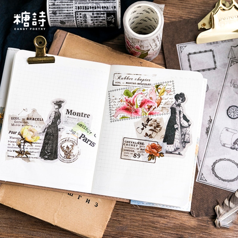 3pcs/pack Retro Girl Feelings DIY Album Stickers for You Kawaii Boullet Journal Sticker Stationery Materiales Escolares