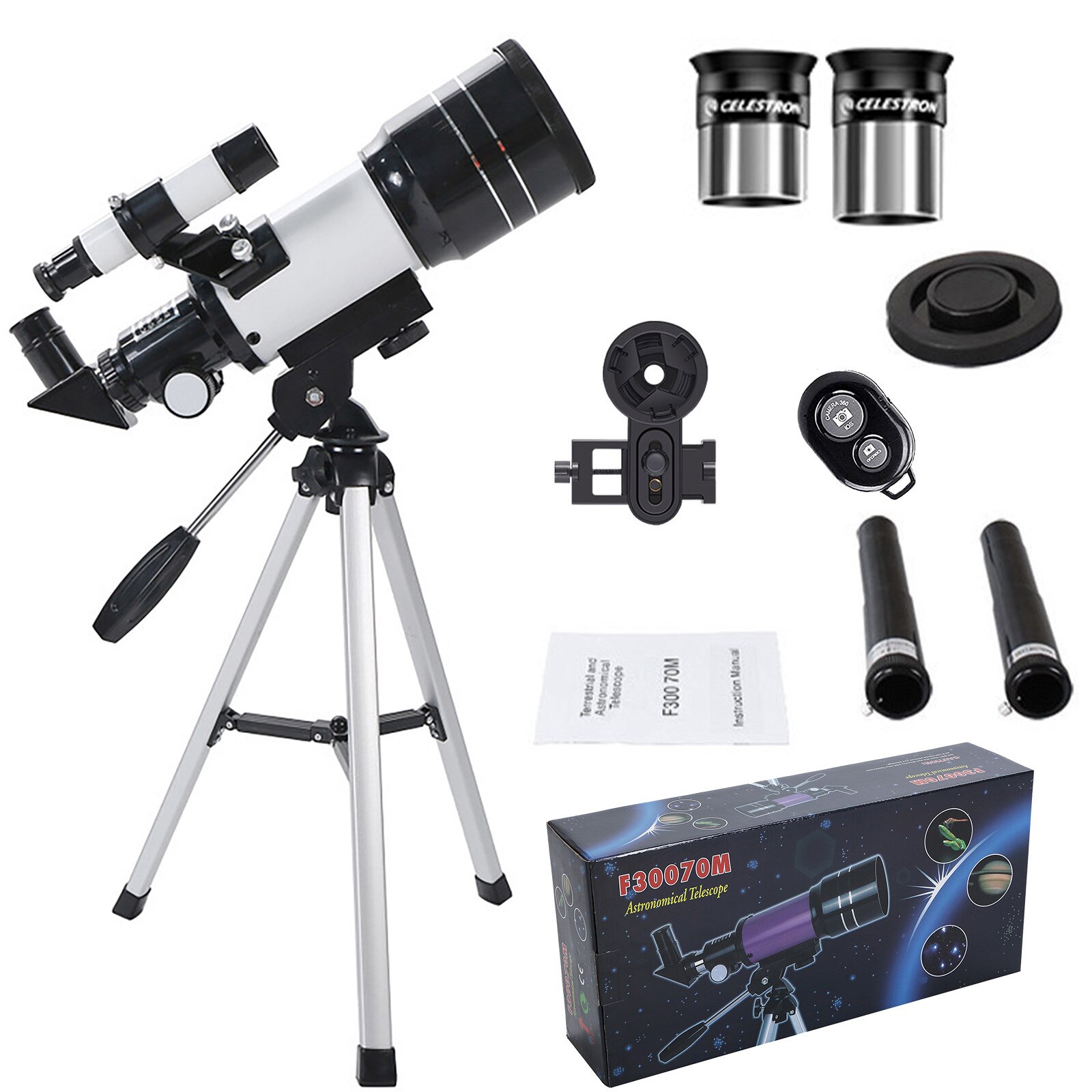 30070 Astronomical Telescope Zoom HD Night Vision 150X Refractive Deep Space Moon Watching Astronomic