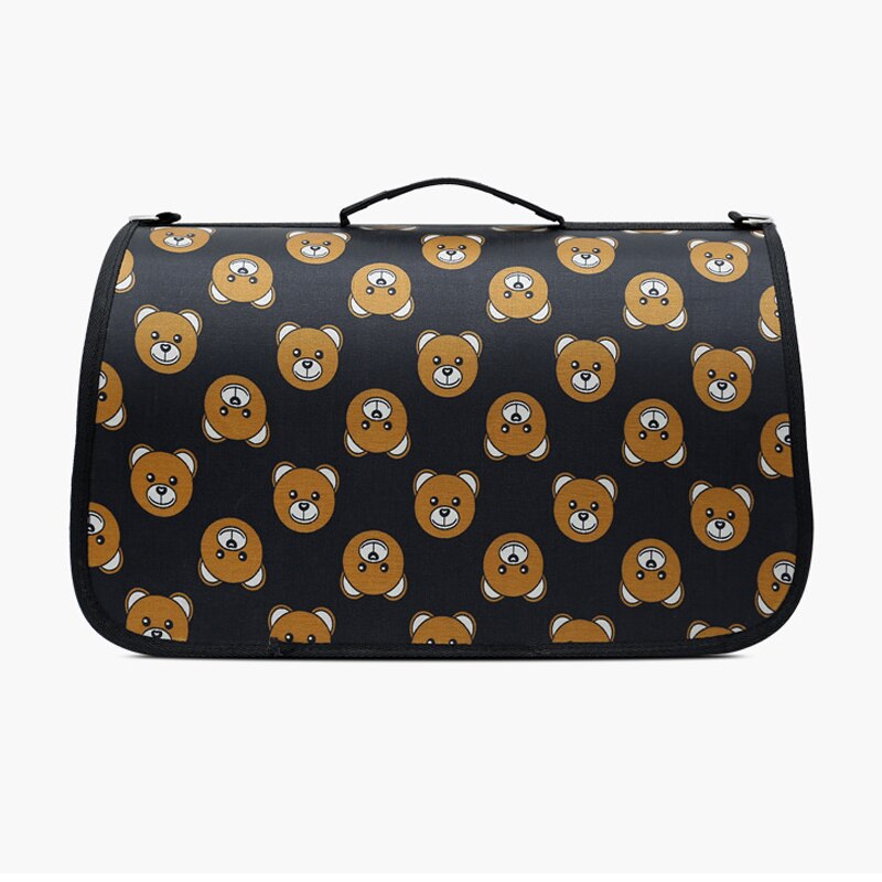 Thicken Breathable Pet Carrier Collapsible Crate Handbag Oxford Leopard Mesh Dog Carrying Bag Small Pet Travelling Outdoor Bag