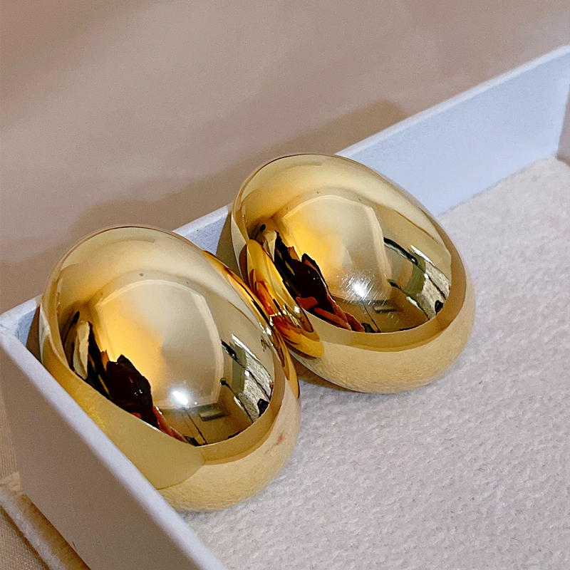 Pendientes redondos irregulares exagerados de Metal para mujer, aretes ovalados grandes y lisos geométricos, de joyería de de estilo Punk