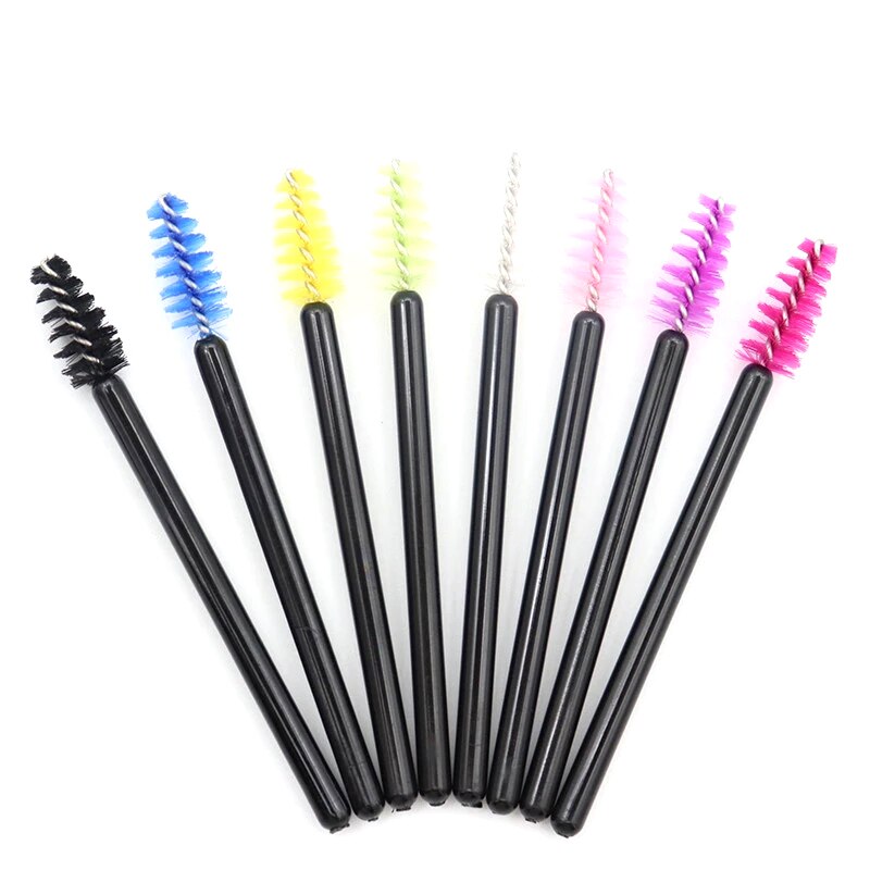 100/50 Mini Wimperborstels Mascara Wands Cosmetica Applicator Microbrush Wenkbrauw Borstel Make-Up Tool Lift Lash Extension Supplies