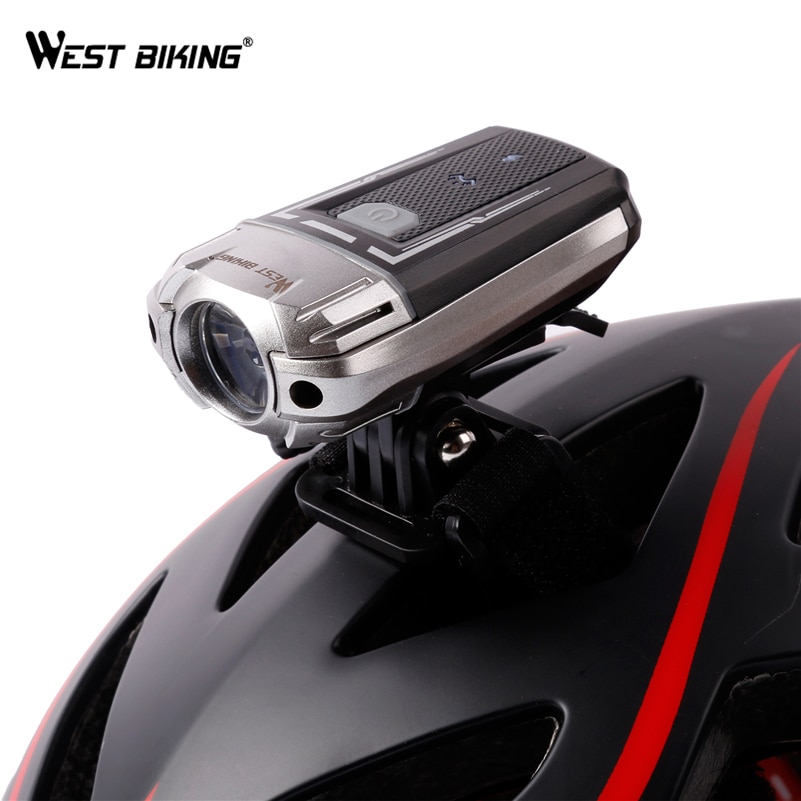 West Fietsen Fiets Licht Usb Oplaadbare Koplamp Cree Led Helm Night Verlichting Veiligheid Stuur Front Knipperen Fiets Licht