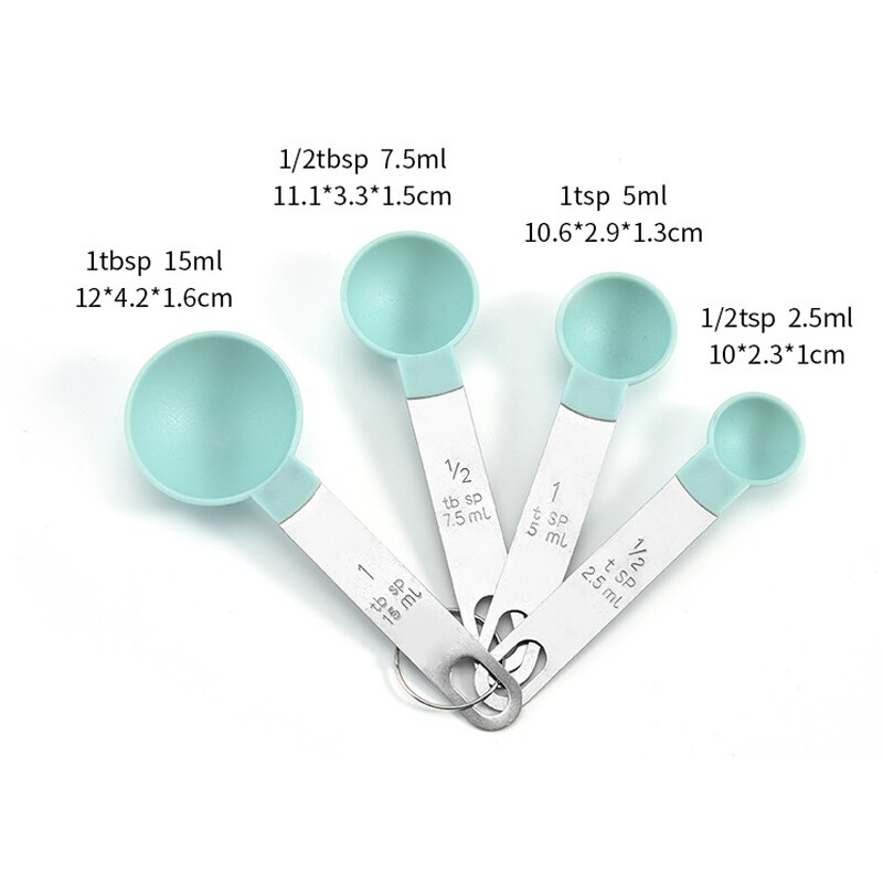 Juego de 4 Uds. De utensilios de cocina de acero inoxidable, tazas cucharas para medida, utensilios de cocina para hornear, suministros de cocina yu-home