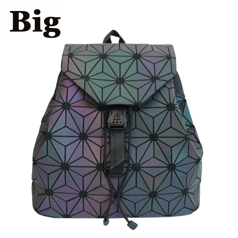 Nuove Donne Zaini Coulisse Luminoso Geometria Pieghevole Zaini Borse Femminile Piccola Borse da Scuola Per Le Ragazze Adolescenti Mochila: Big D