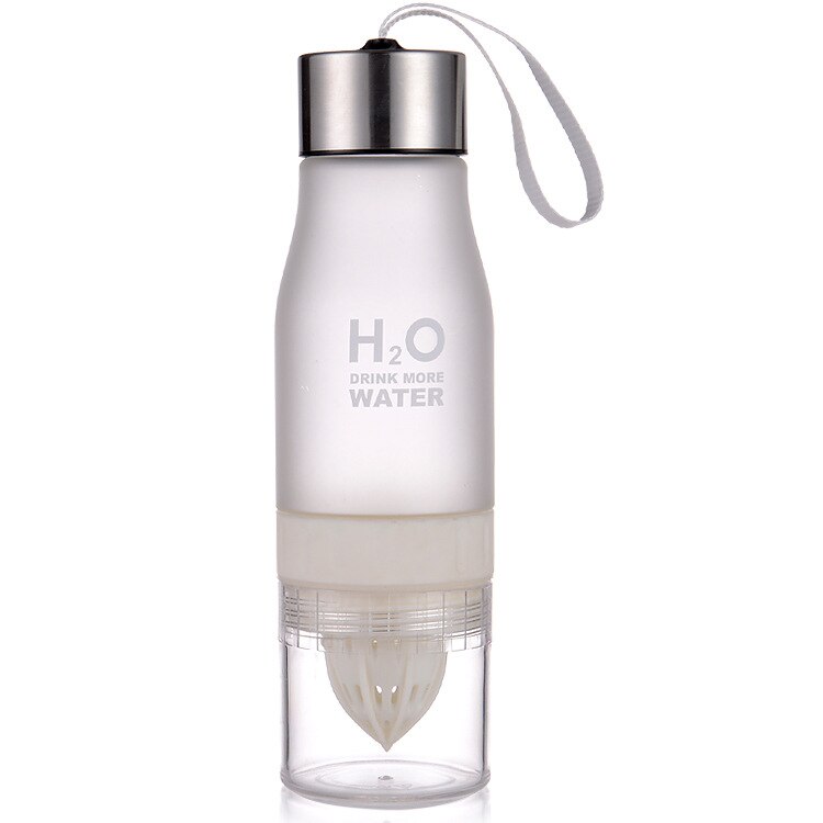 650ml Wasser Flasche Gepressten Saft Zitrone Saft Wasser Flasche Obst Infuser Trink Für draussen Sport Mein Shaker Trinken Flasche: Weiß