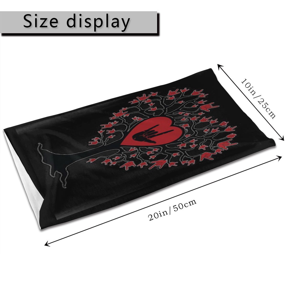 Asl Heart Tree Sign Language I Love You Rap Interesting Vacation Western Style Retro Designing Cute Retro Scarves Bandana