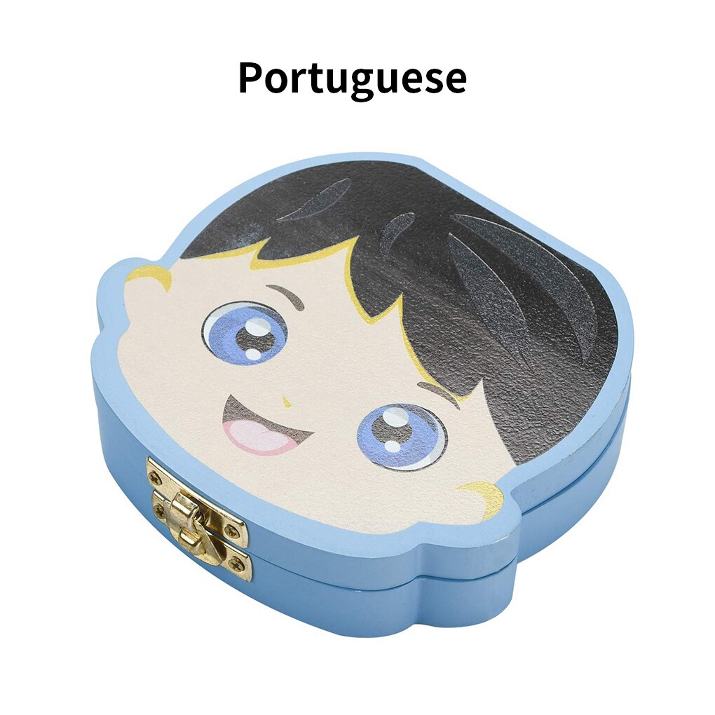 Baby Tooth Box English /Spanish /Portuguese/Russian Milk Teeth Organizer Storage Boys Girls Souvenir Tooth Organizer Box