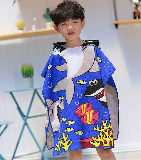 Baby Mit Kapuze Schlecht Handtuch Poncho freundlicher freundlicher Bademantel Handtücher Schlecht Kleid Schnell Trocken Saugfähigen Mikrofaser Reise Sport Strand Handtuch: husha