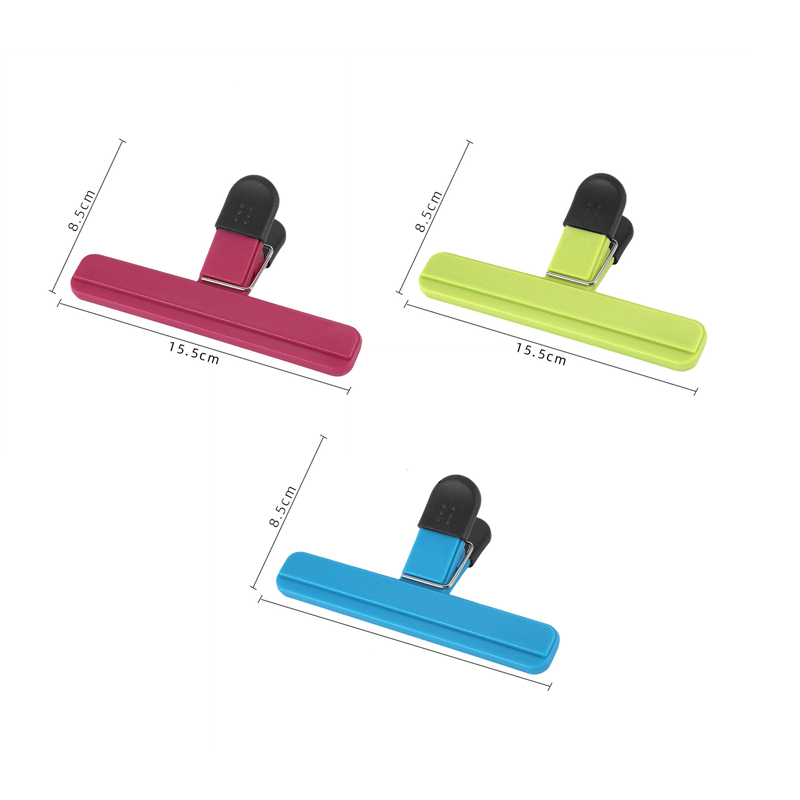 Portable Bag Clips Kitchen Storage Food Snack Seal Sealing Bag Clips Sealer Clamp Plastic Tool Kitchen Organization Accessories: Beige