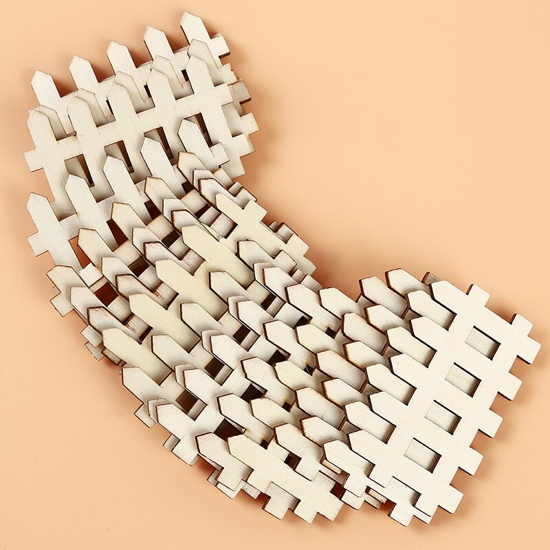 100PCS DIY Mini Small Fence Barrier Wooden Craft Miniature Fairy Garden Terrarium Doll Branch Small Fresh Showcase Decoration