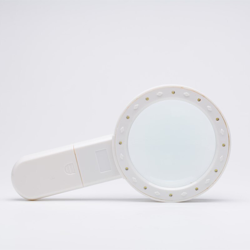 30X Reading Magnifier High-End Magnifying Glass With Led Light Portable Illuminated Magnifier Jewelry Loupe 12 LED Lupa Monocle