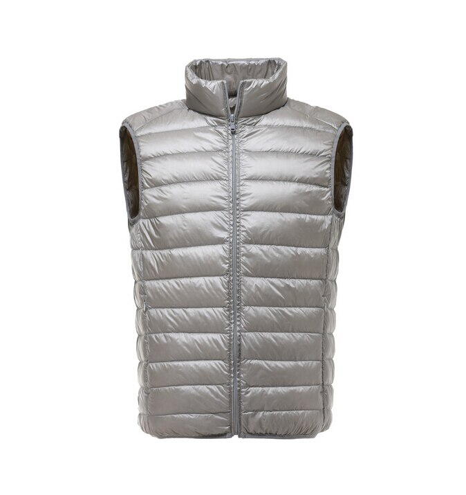 Vest Men Winter Duck Down Vest Mens Casual Sleeveless Jackets Ultralight 90% Vests Colete Masculino Men's Outwear Waistcoat: Gray / XXL
