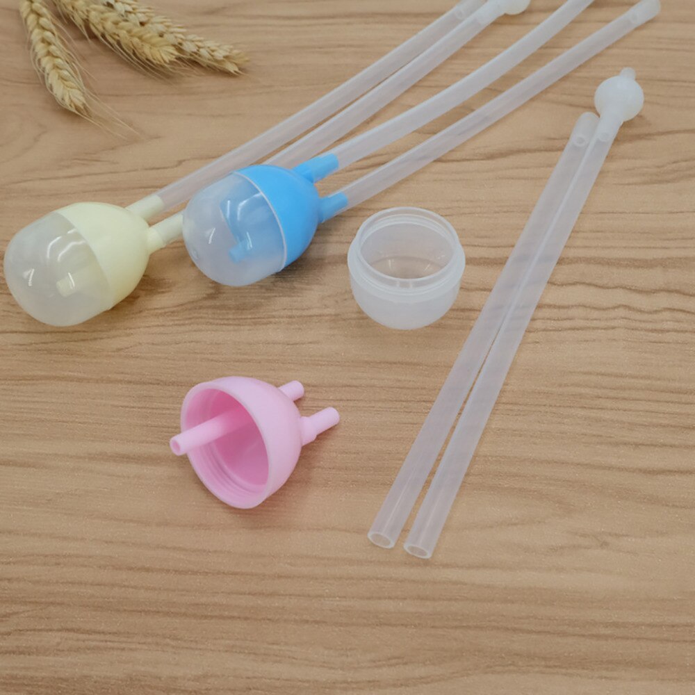 Babysikkerhed nasal aspirator nyfødt silikone anti-tilbagestrømningsledning snot næse renere spædbørn beskyttelse tilbehør babypleje