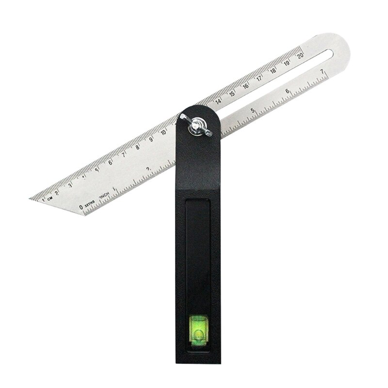 Angle Rulers Gauges Tri Square Sliding T-Bevel With Wooden Handle Level Measuring Tool Wooden Marking Gauge Protractor: Red