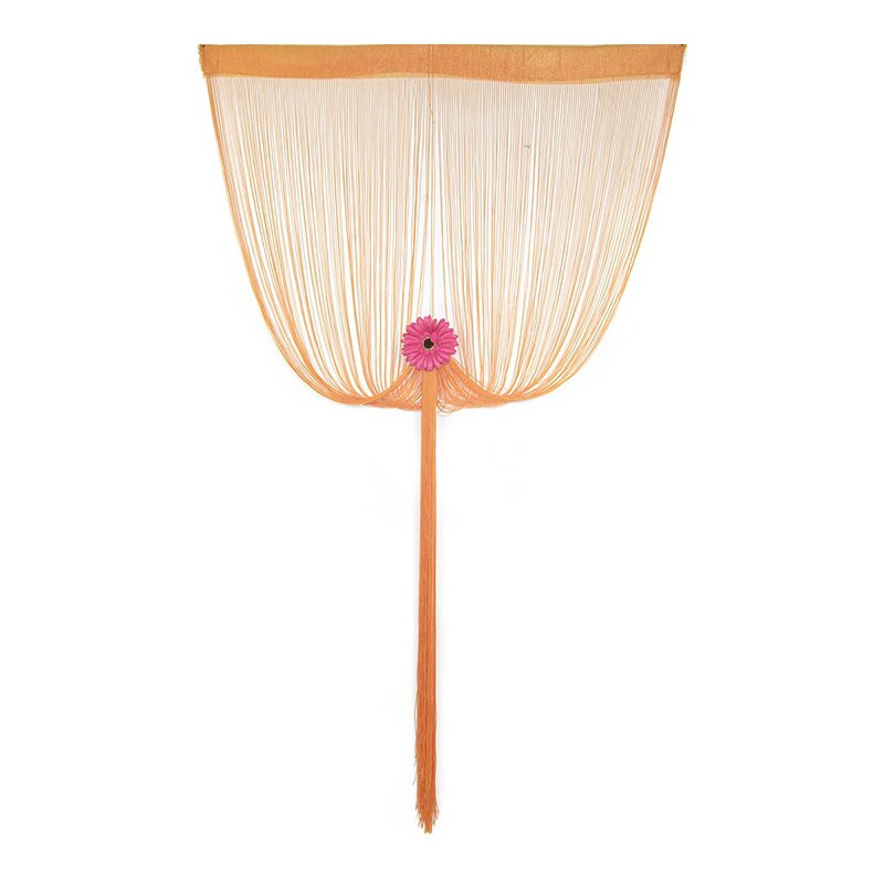 200cm*100cm Panel Fringe String Curtain Room Divider Wedding Drapery: Orange