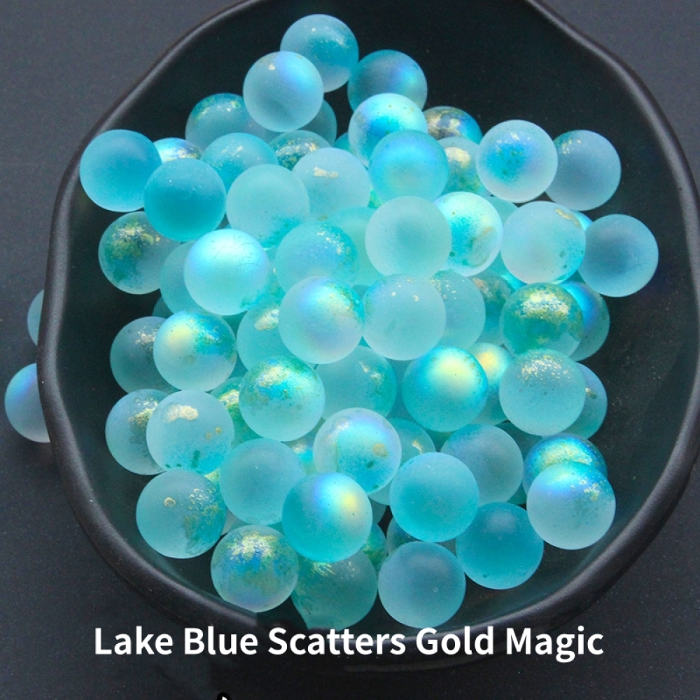 10pcs Glass Marbles With Starry Speckles, Fun Marble Games Accessories, Decoration For Aquarium, Yard, Bonsai, Pathway: SKY BLUE