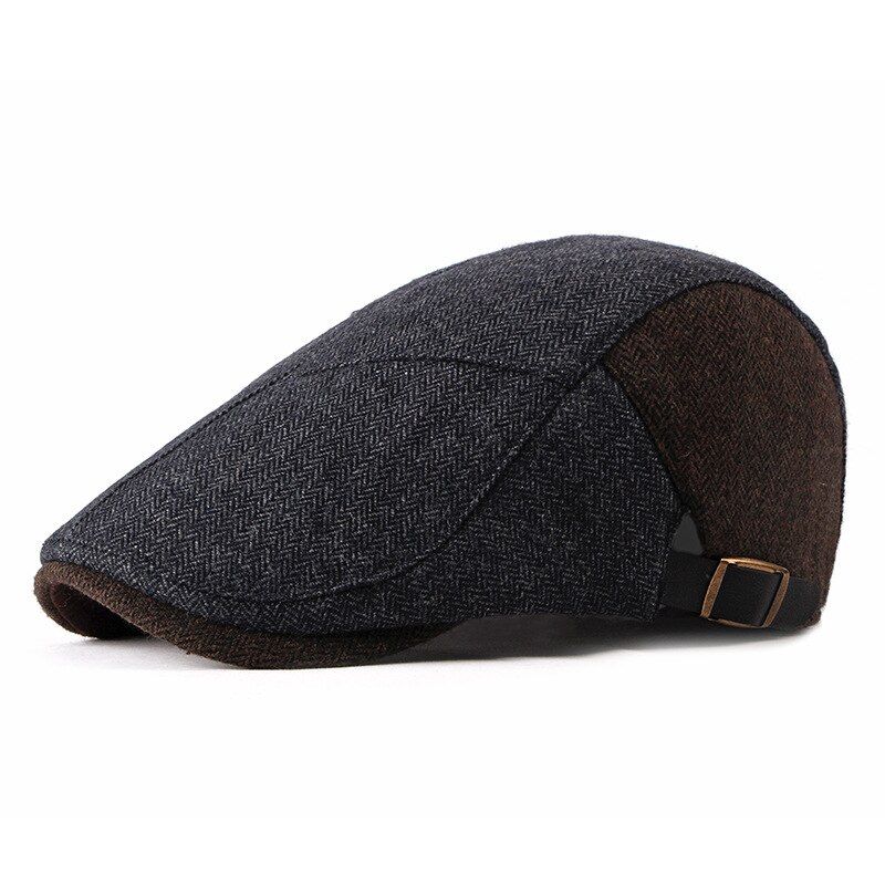 Gorra plana de algodón y lino para hombre, boina para conducir, Golf, Gavroche, Verano: Dark gray