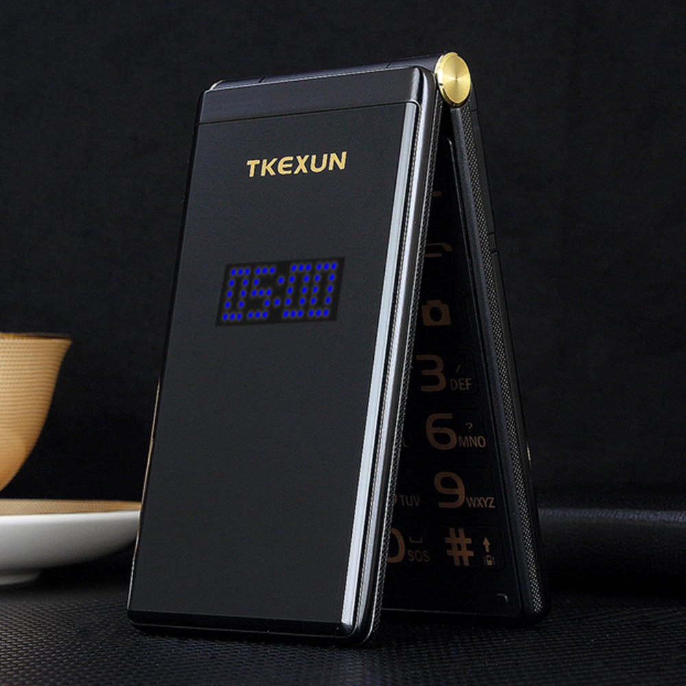 Touch Big Screen 3.0" Display Business Flip Quick SOS Key Metal Body Senior Men Non-smart Mobile Cell Phone P302