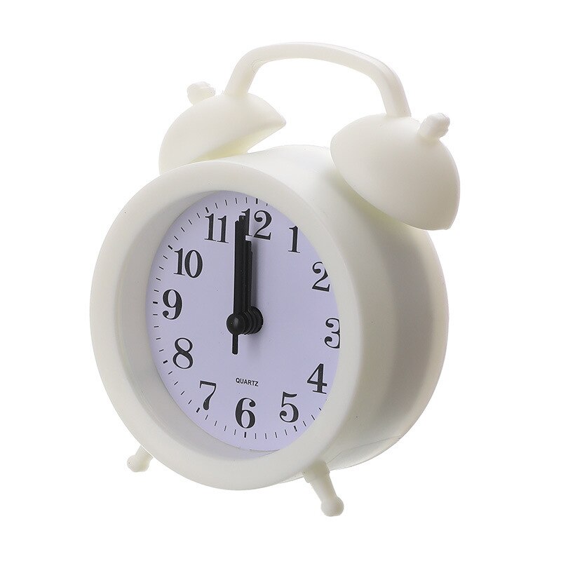Bedroom Little Alarm Clock Students Mute Bedside Clock Cool Lazy Simple Clock CHILDREN'S Cartoon Alarm: White