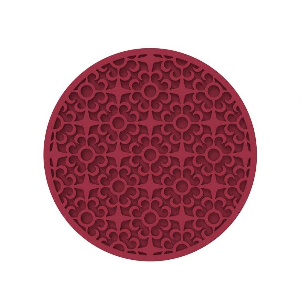 Dessous de Verre en Silicone à Motifs Rétro, Isolation Thermique, Vintage, Rond, Antidérapant, Polymères de Pot, pour Table à Manger, Coussin d'Isolation, 10cm: Violet