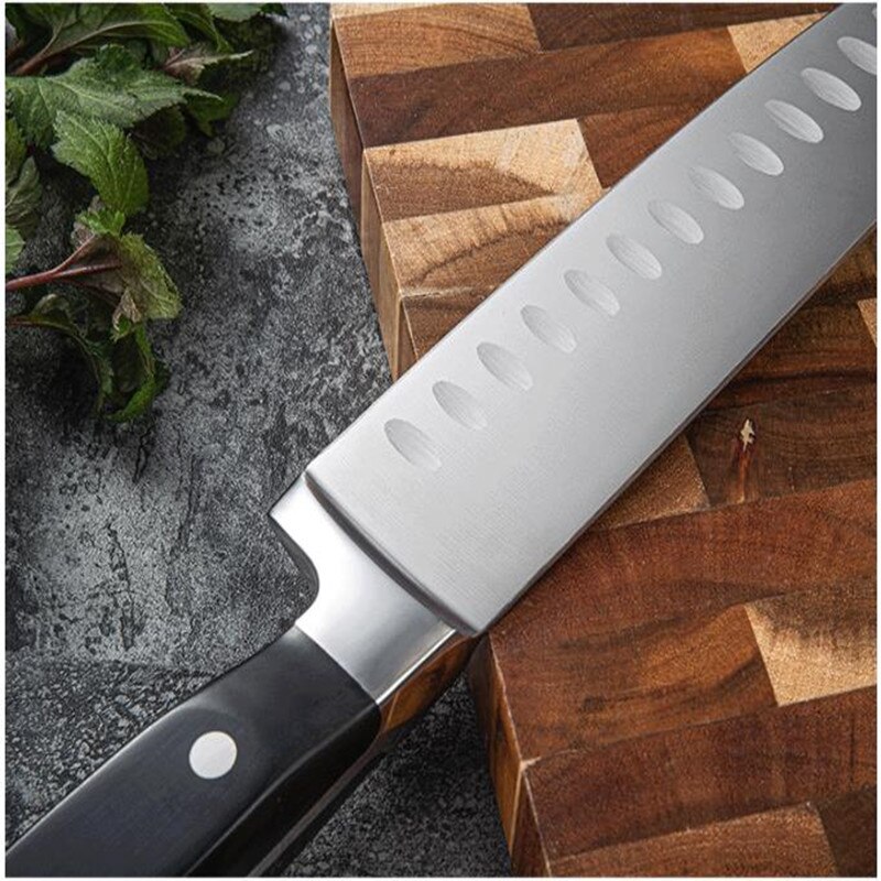 8-Inch Chef's Santoku Knife Kitchen Knife Stainless Steel Vegetable Meat Cooking Knife Utility Knife Sharp Knife