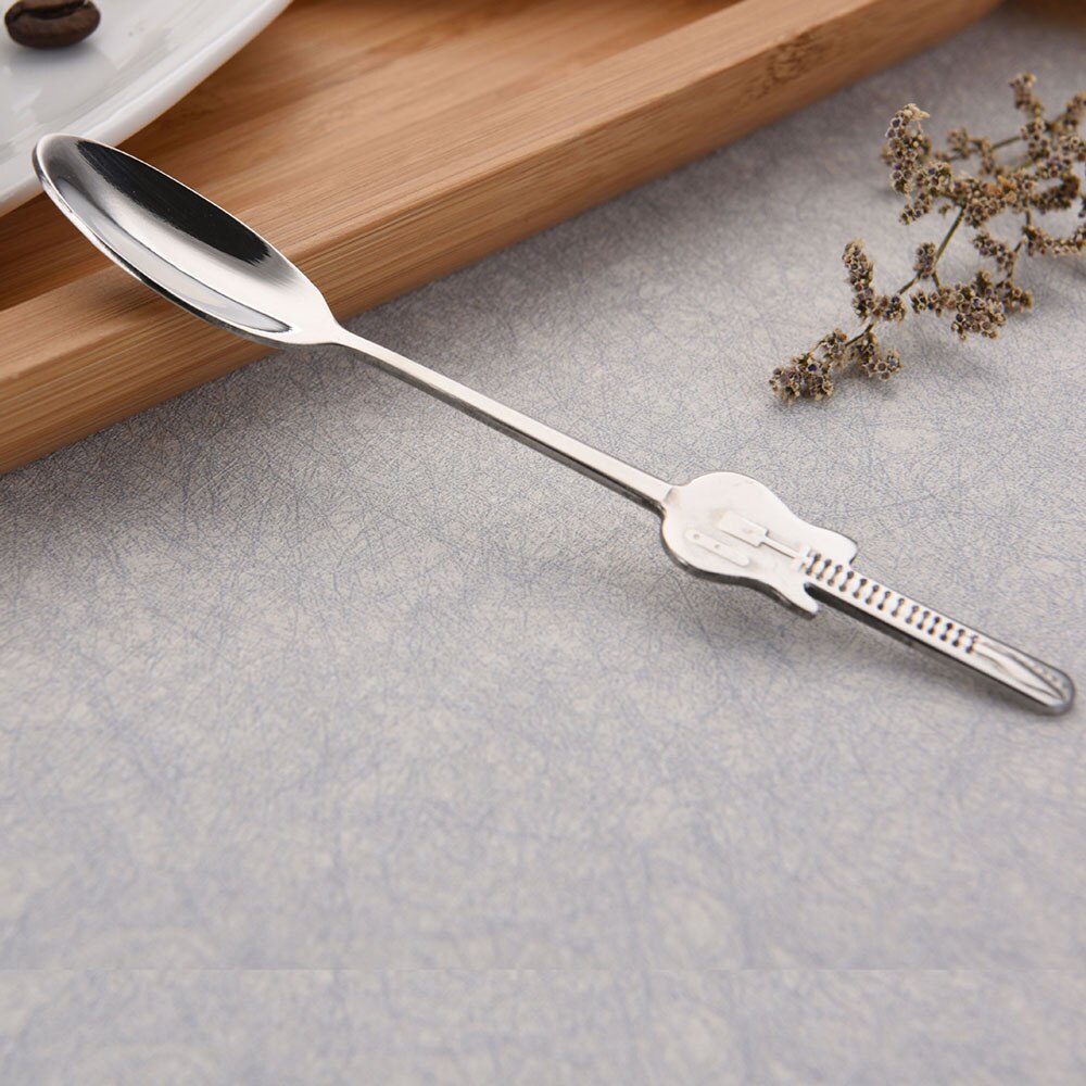 Cucharas con nota Musical creativa, cuchara de café de mango largo, de acero inoxidable, cuchara agitadora, vajilla, 1 ud.: 1