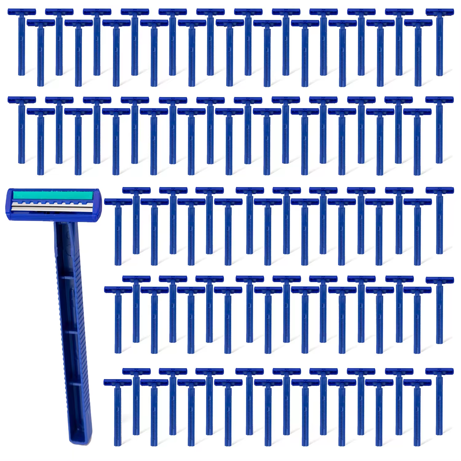 100 Stks/pak Smeerstrip Twin Blade Wegwerp Scheermessen Rvs Scheermes Baard Scheerapparaat Voor Mannen Reishotel