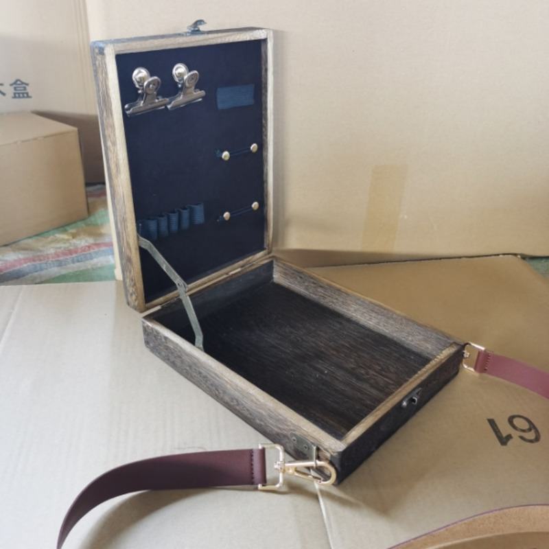 Writers Messenger-caja de madera para artista, maletín portátil de madera A5, Retro, para almacenamiento de herramientas, cepillos y cuaderno