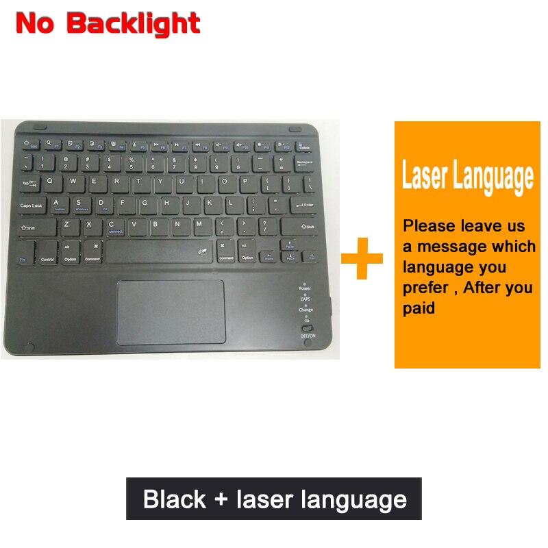 Bluetooth Wireless Keyboard Led Backlight Touchpad Russische Arabisch Thai Hebreeuws Spaans Frans Italiaans Koreaanse Duitse Toetsenbord: For Windows / Black n Laser