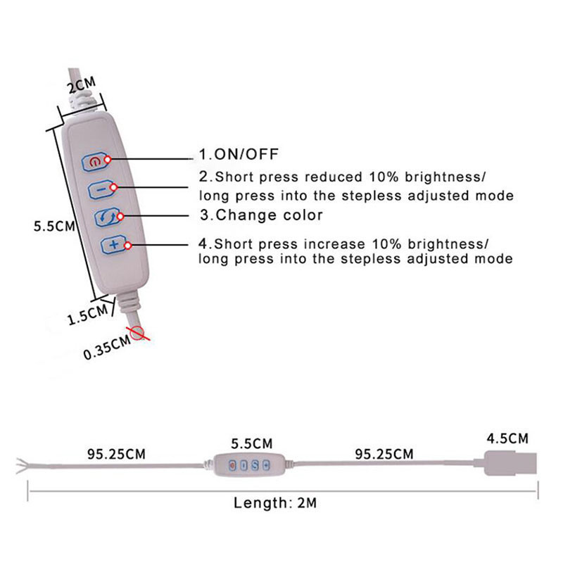 DIY DC 5V LED SMD 5730 Lichtkralen bordchip Dimbaar 10W 30W Oppervlak Nachtlichtbron Tricolor Verstelbare Lamp Wit Warm