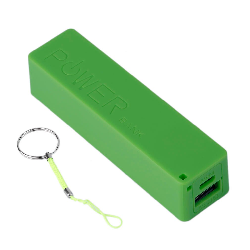 2600 mah bærbar størrelse intet batteri powerbank 1*18650 batteri ekstern backup batterioplader power bank taske til smartphone: Grøn