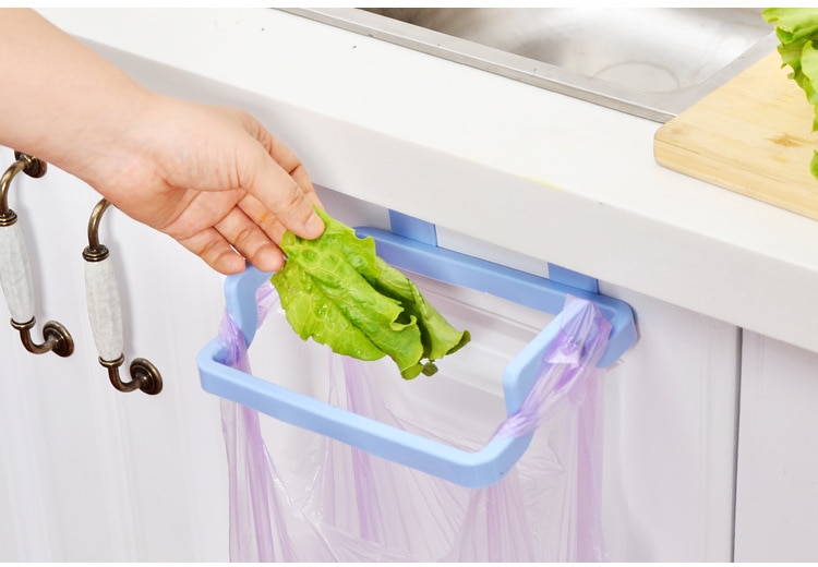 1pcs Portable Garbage Bag Kitchen Storage Hanging Trash Garbage Rubbish Kitchen Carrier Plastic Bag Bin Sack Hanger Holder