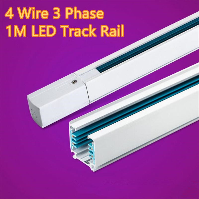 LED Track Rail 1M 3 Fase Circuit 4 Draad Aluminium Track Light Rail Verlichting Global Track Systeem Universal Rails spoor Lamp Rail