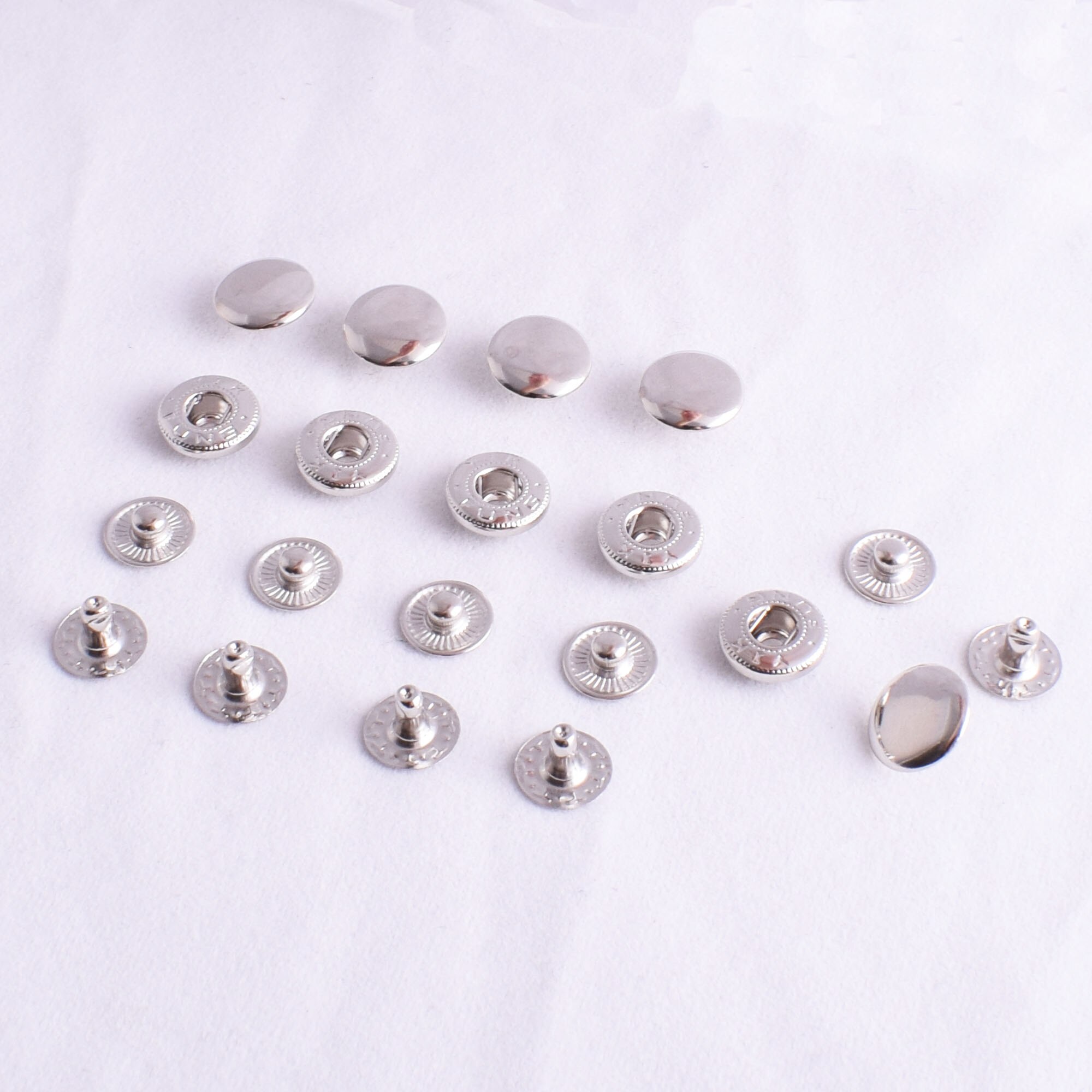 12mm Rose Gold Snap Button Snap Fasteners Press Studs Snap Rivet Buttons Poppers Snap Fasteners for Clothing Leather20/50sets