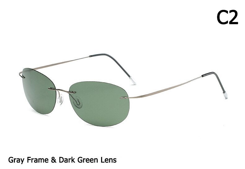 JackJad Männer Fahren Ultraleichte Titan Polarisierte Sonnenbrille Randlose Oval Rahmen Sonnenbrille Oculos De Sol: 2