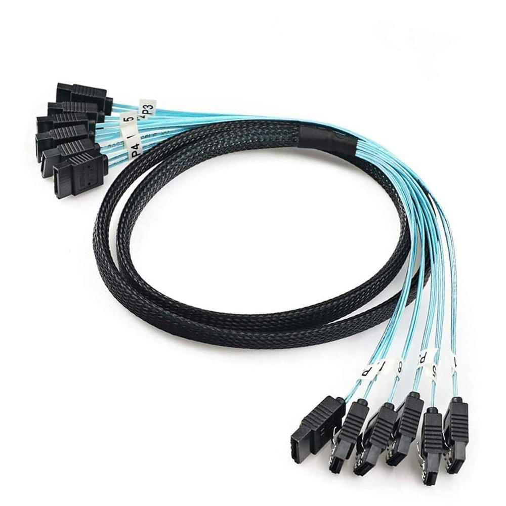 Câble SATA-III 4 pièces/6 pièces/8 pièces/ensemble-12Gbps vers câble SATA de remplacement pour Bitcoin ordinateur-serveur CD DVD disques Raid HDD-SSD