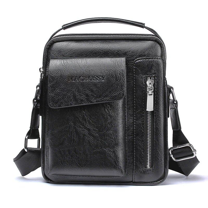 Décontracté Pour Hommes Sac À Bandoulière Sac Messenger Hommes Mâle Sac PU En Cuir Sac À Main À La Sac de Sport En Plein Air Petit Sac À Dos: Black